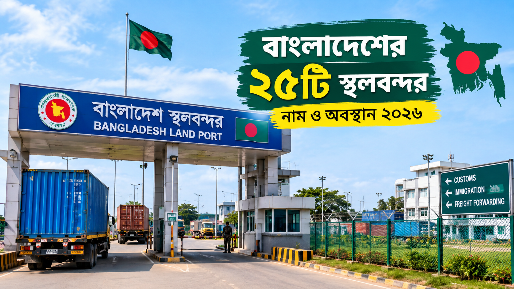 বাংলাদেশের ২৫টি স্থলবন্দরের নাম ও অবস্থান ২০২৬